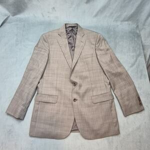 Brooks Brothers 346 Madison Fit Sport Coat 42L Gray Glen Plaid 100% Wool Blazer
